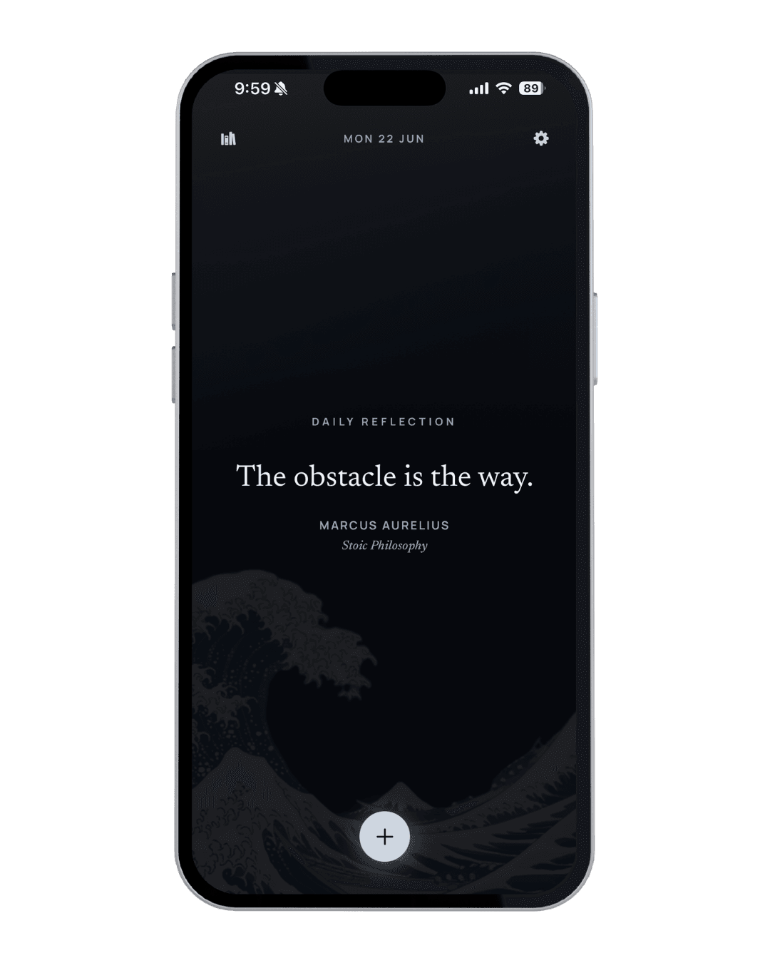 Michi daily reflection screen with the Mono accent theme