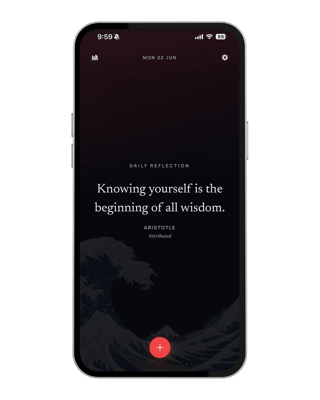 Michi daily reflection screen with the Ember accent theme
